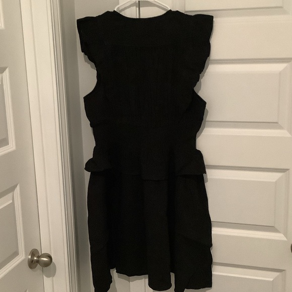 ME+EM Charcoal Cheesecloth Fit V-Neck Dress, Brand New - Picture 3 of 3